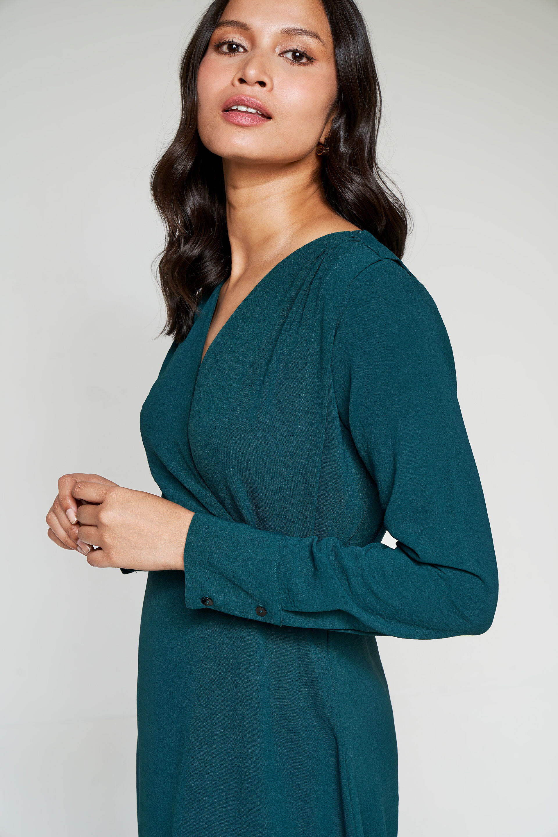 Emerald Green Flared Dress, Emerald Green, image 3